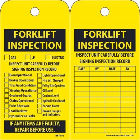 Nmc Forklift Inspection Tags RPT181